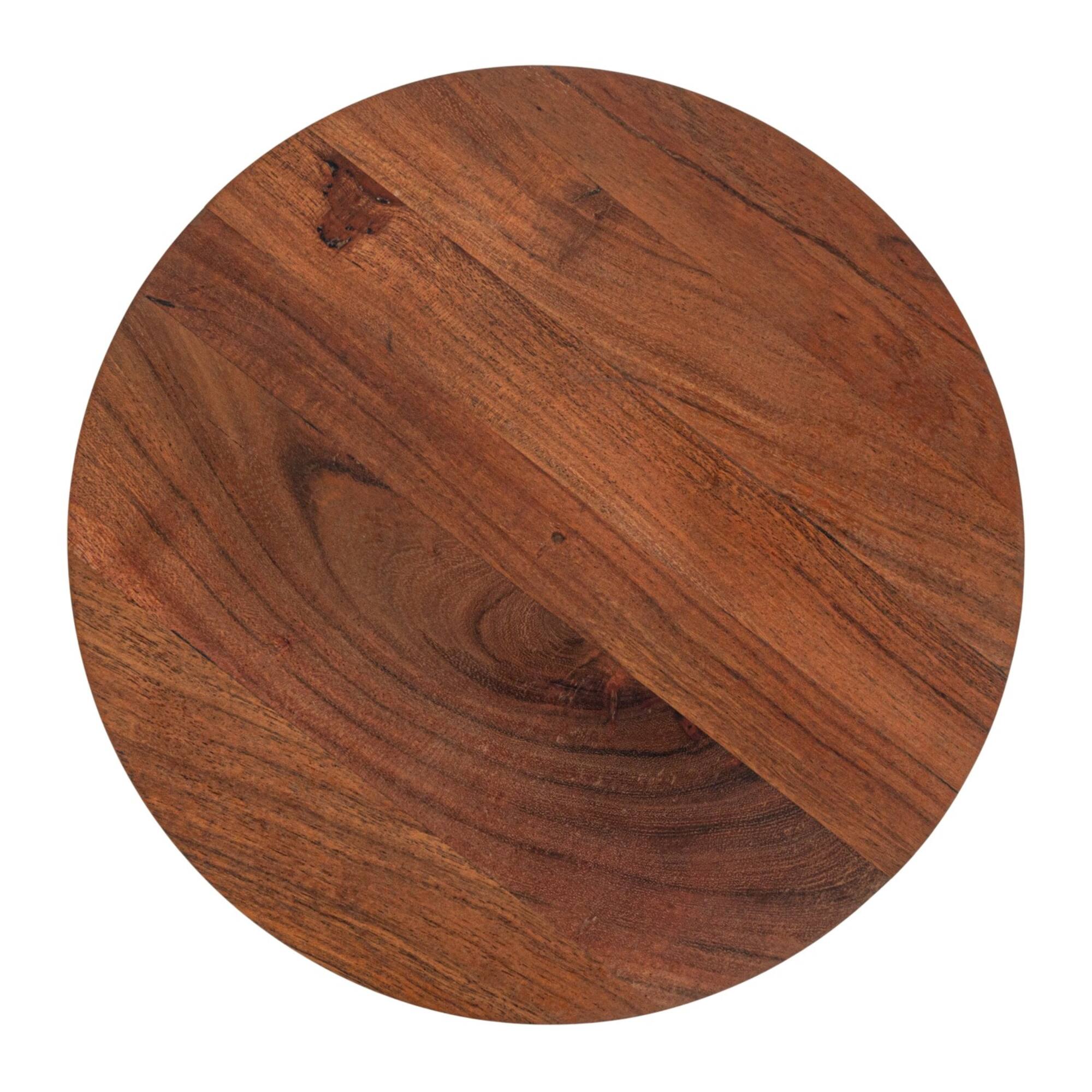 Hello Honey® 12" Round Acacia Wood Pedestal with Metal Base